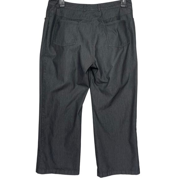 ST JOHN Collection Women’s Gray Striped Cropped Wide Leg Trouser 14 - Picture 5 of 5